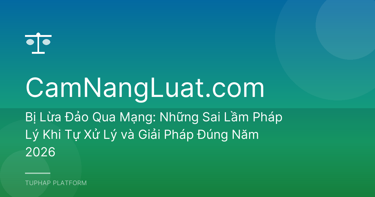 Bị Lừa Đảo Qua Mạng: Những Sai Lầm Pháp Lý Khi Tự Xử Lý và Giải Pháp Đúng Năm 2026