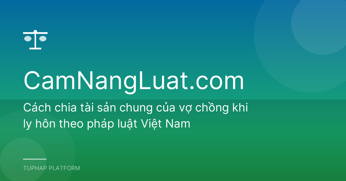 Cách chia tài sản chung của vợ chồng khi ly hôn theo pháp luật Việt Nam