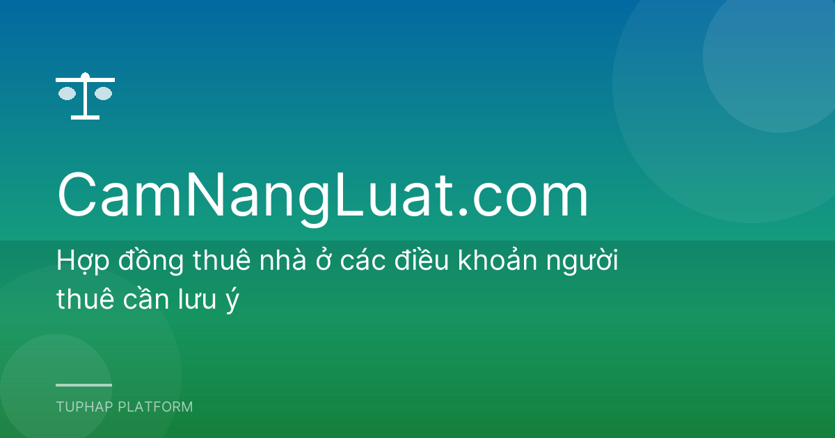 Hợp đồng thuê nhà ở các điều khoản người thuê cần lưu ý