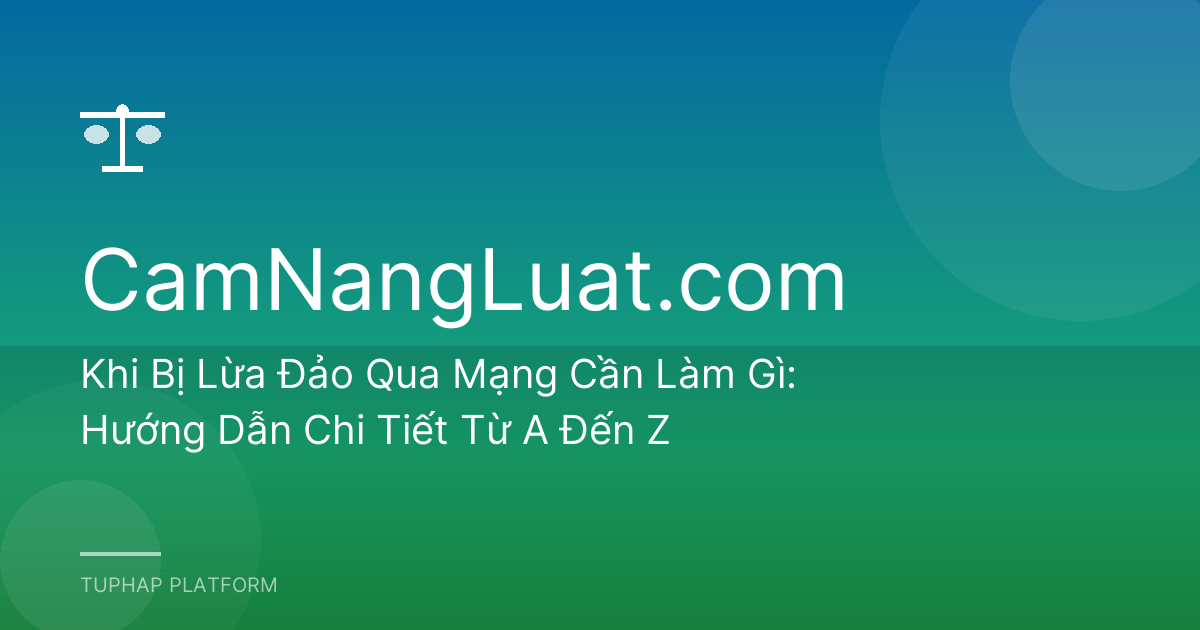 Khi Bị Lừa Đảo Qua Mạng Cần Làm Gì: Hướng Dẫn Chi Tiết Từ A Đến Z