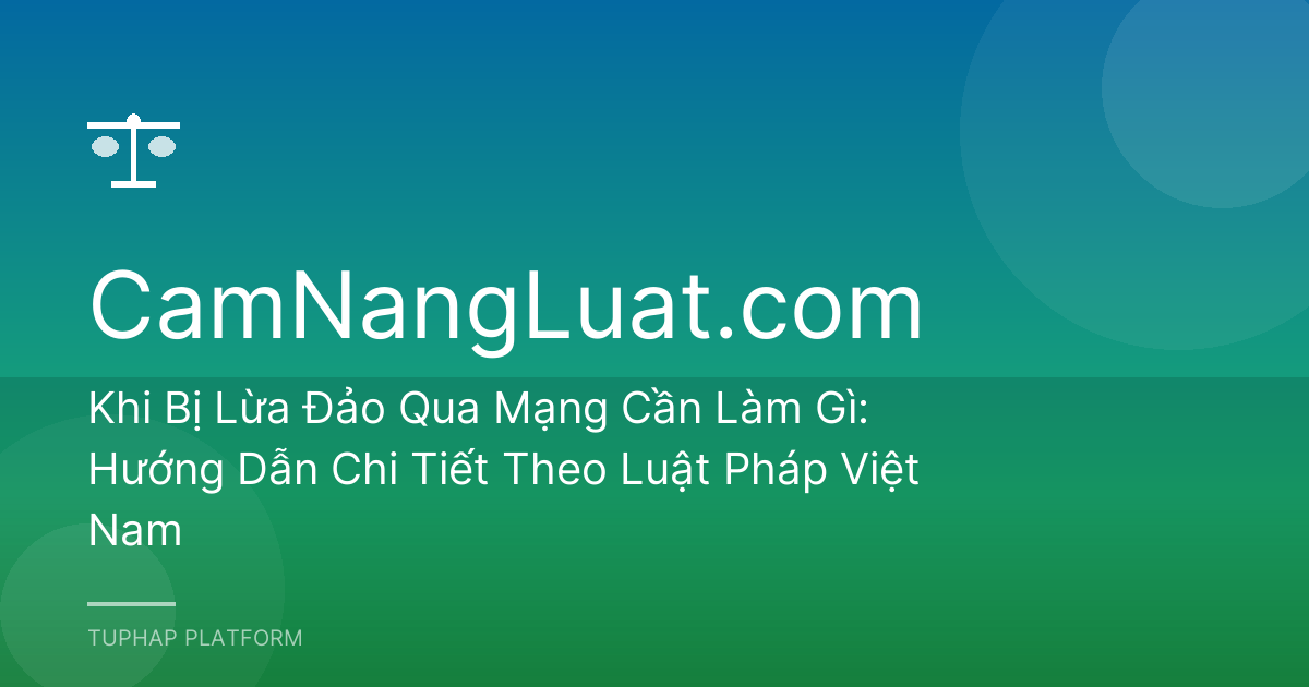 Khi Bị Lừa Đảo Qua Mạng Cần Làm Gì: Hướng Dẫn Chi Tiết Theo Luật Pháp Việt Nam