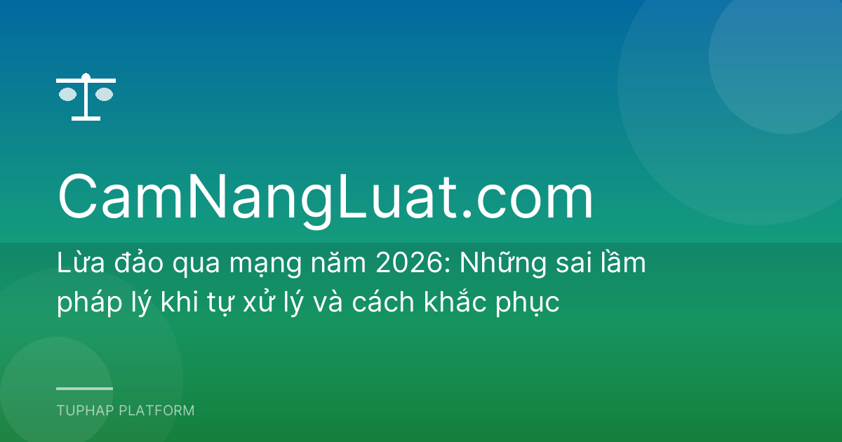 Lừa đảo qua mạng năm 2026: Những sai lầm pháp lý khi tự xử lý và cách khắc phục