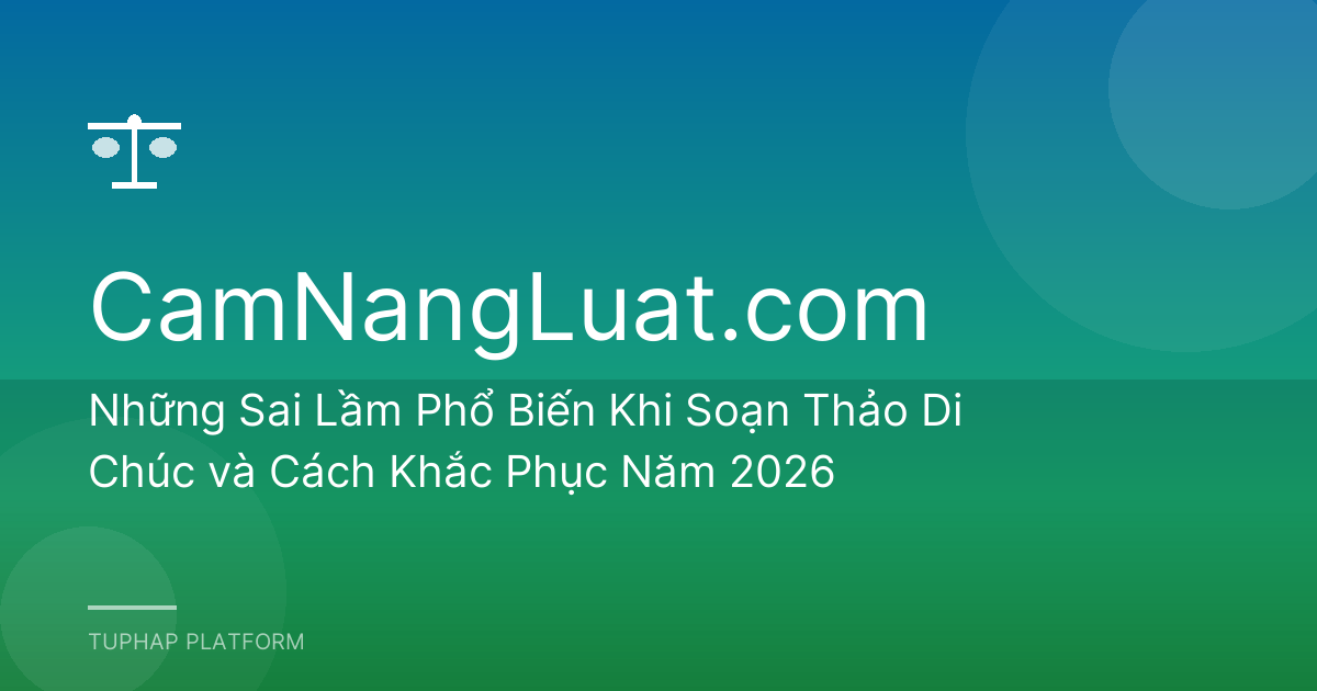 Những Sai Lầm Phổ Biến Khi Soạn Thảo Di Chúc và Cách Khắc Phục Năm 2026
