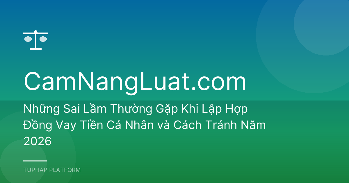 Những Sai Lầm Thường Gặp Khi Lập Hợp Đồng Vay Tiền Cá Nhân và Cách Tránh Năm 2026
