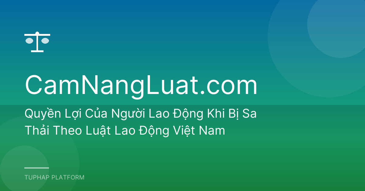 Quyền Lợi Của Người Lao Động Khi Bị Sa Thải Theo Luật Lao Động Việt Nam