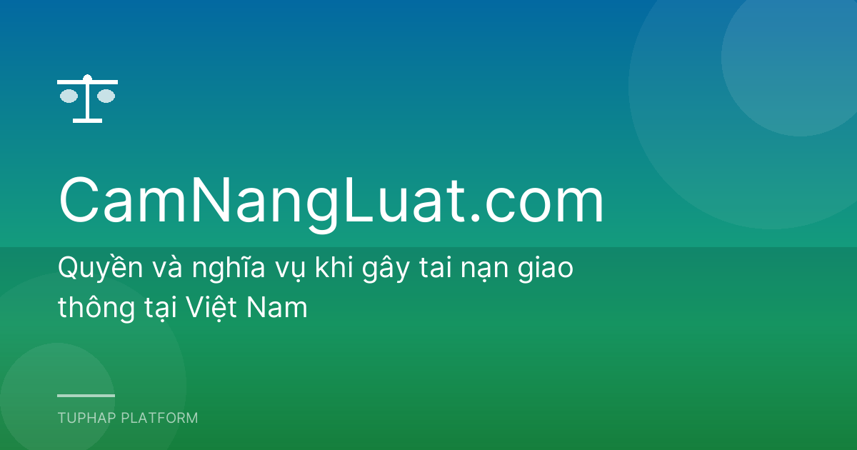 Quyền và nghĩa vụ khi gây tai nạn giao thông tại Việt Nam