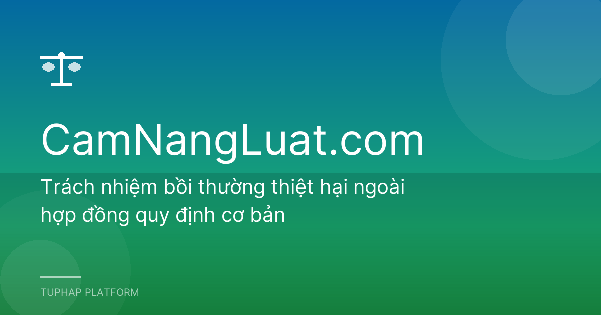 Trách nhiệm bồi thường thiệt hại ngoài hợp đồng quy định cơ bản